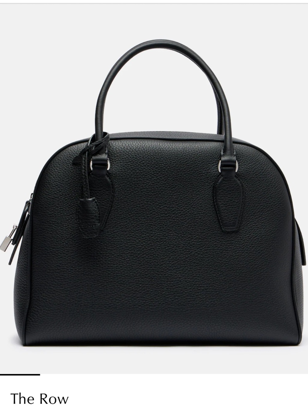 The Row India 12.00 Black Pebbled Leather top handle  Satchel